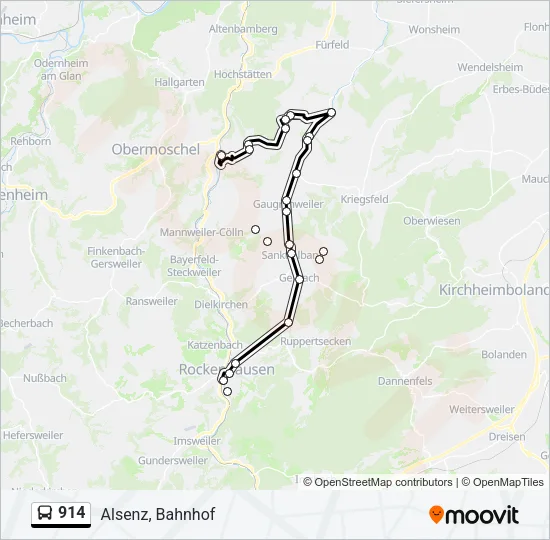 914 Bus Line Map