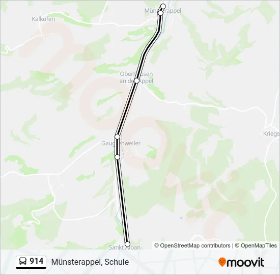 914 Bus Line Map