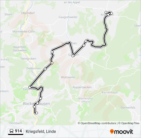 914 Bus Line Map
