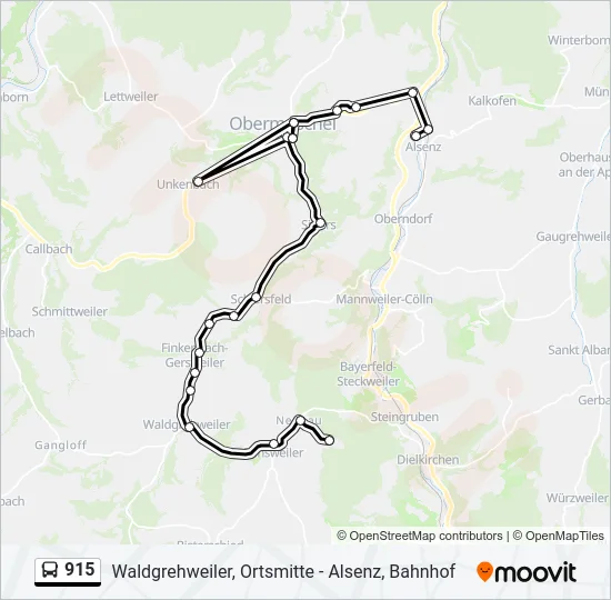 915 Bus Line Map