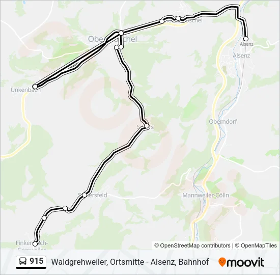 915 Bus Line Map
