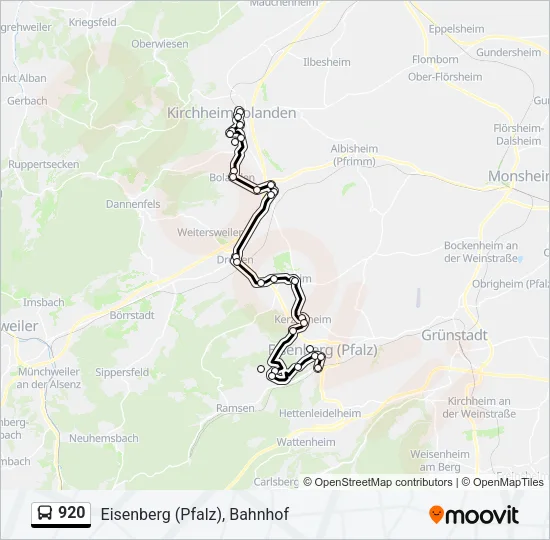 920 Bus Line Map