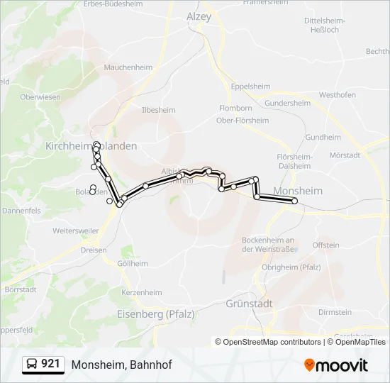 921 Bus Line Map