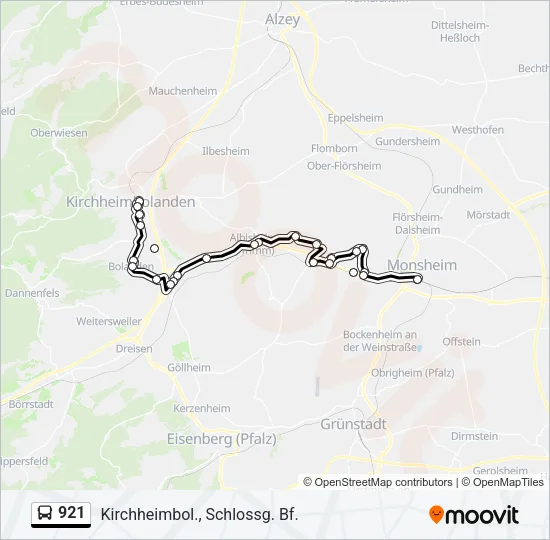 921 Bus Line Map