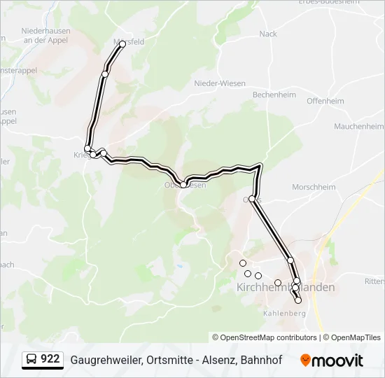 922 Bus Line Map