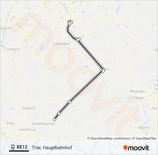 RE12 Train Line Map
