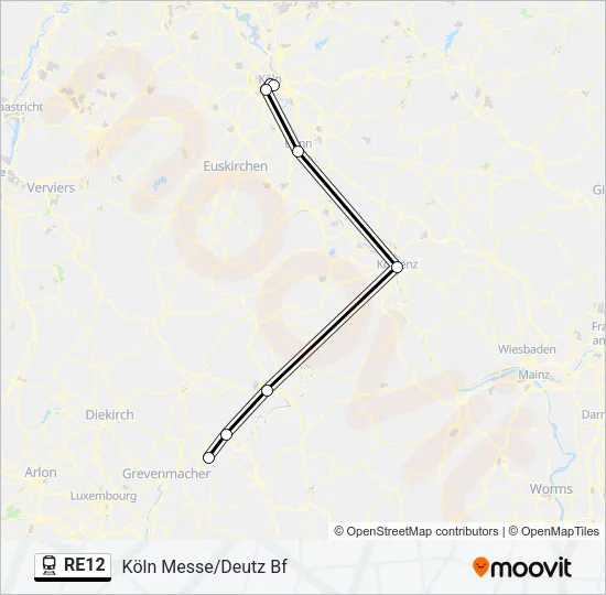 RE12 Train Line Map