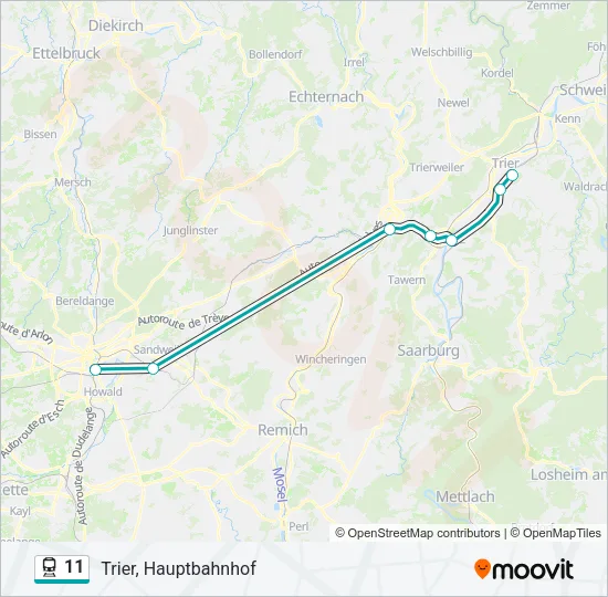 11 Train Line Map