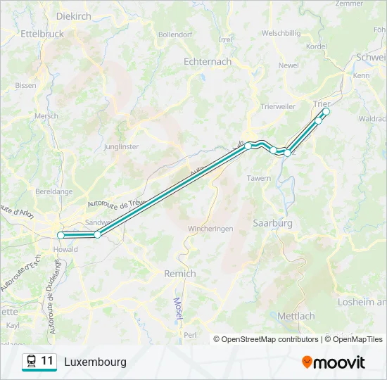 11 Train Line Map