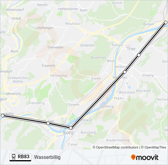 RB83 Train Line Map