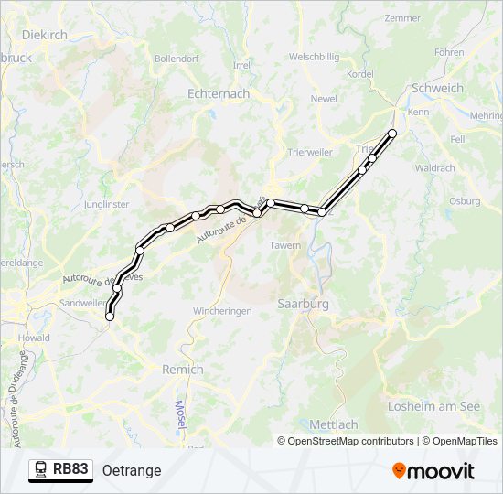 RB83 Train Line Map