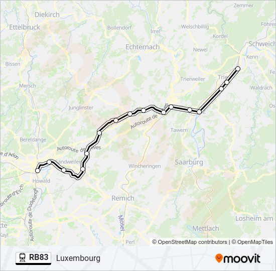 RB83 Train Line Map