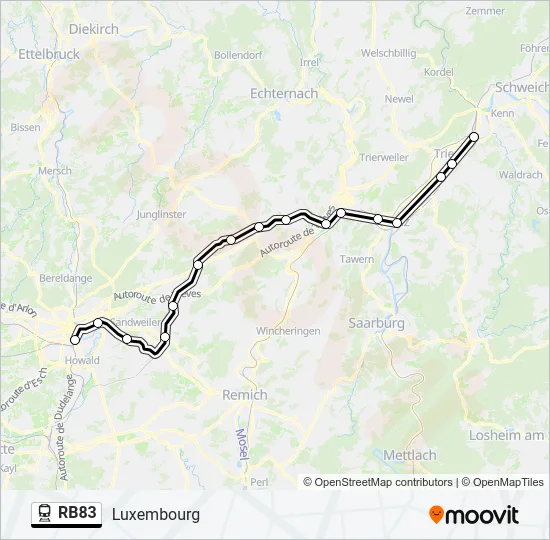 RB83 Train Line Map