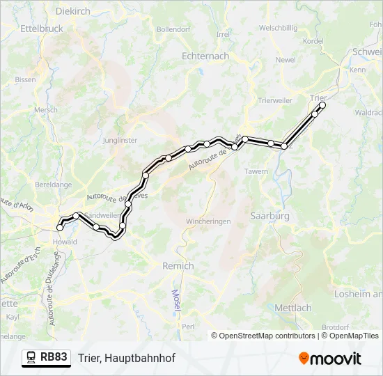 RB83 Train Line Map
