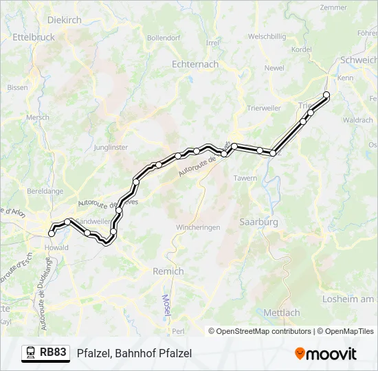 RB83 Train Line Map