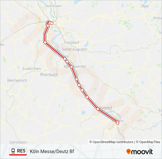 RE5 Train Line Map