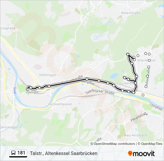 181 Bus Line Map