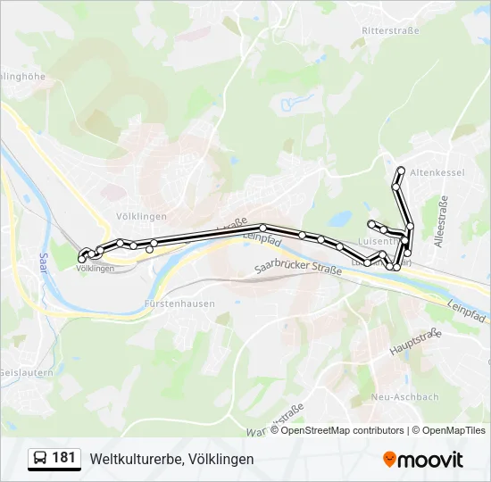 181 Bus Line Map