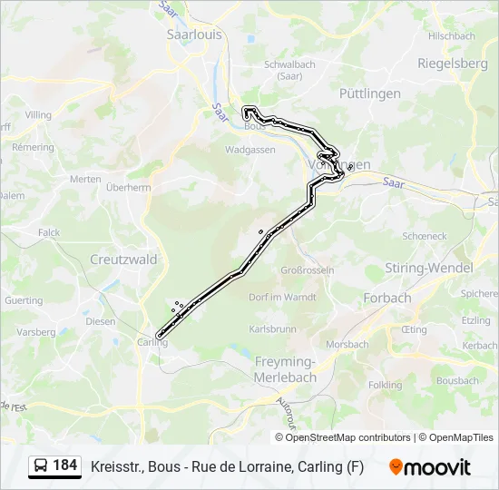 184 Bus Line Map