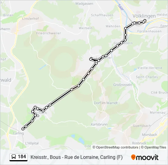 184 Bus Line Map