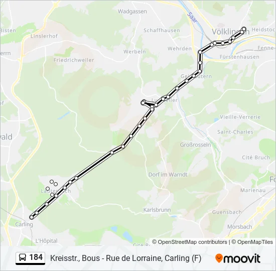 184 Bus Line Map