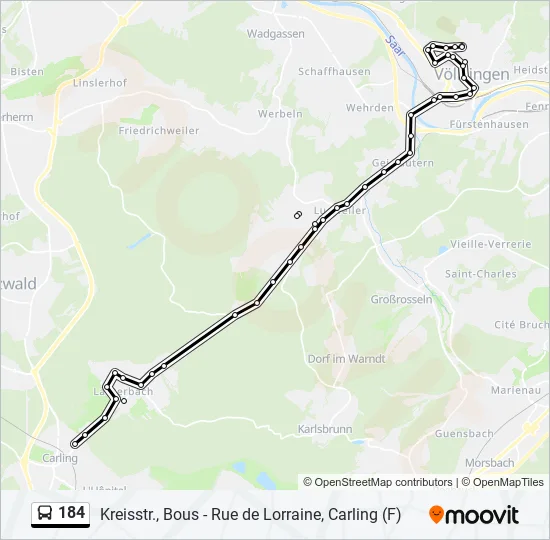 184 Bus Line Map