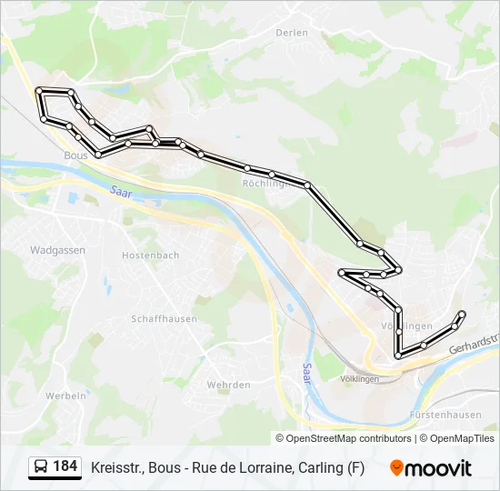 184 Bus Line Map