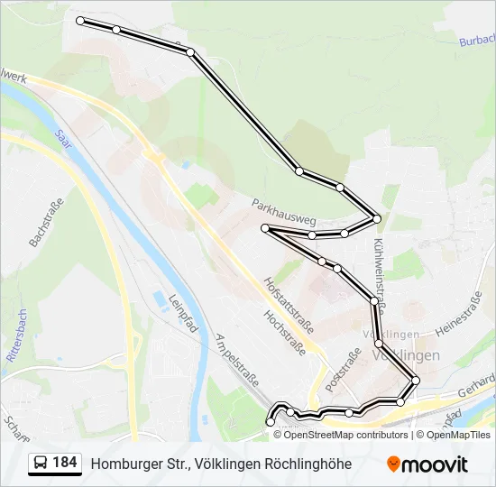 184 Bus Line Map