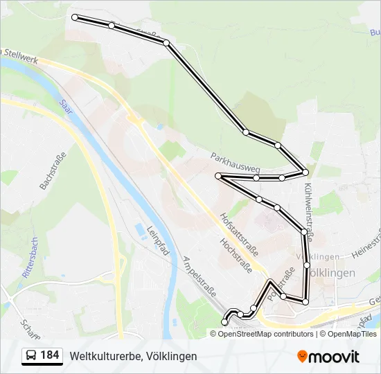 184 Bus Line Map