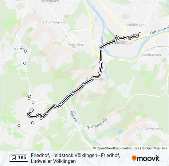 185 Bus Line Map