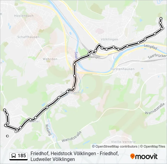 185 Bus Line Map