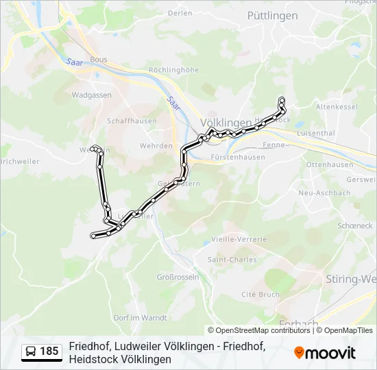 185 Bus Line Map
