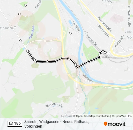 186 Bus Line Map