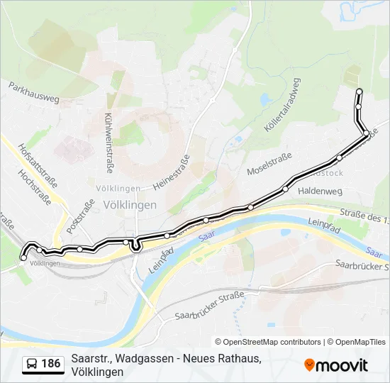 186 Bus Line Map