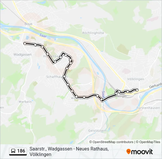 186 Bus Line Map