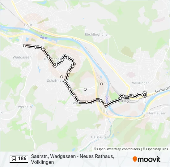 186 Bus Line Map