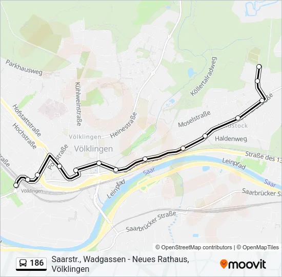 186 Bus Line Map