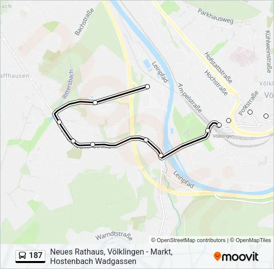 187 Bus Line Map