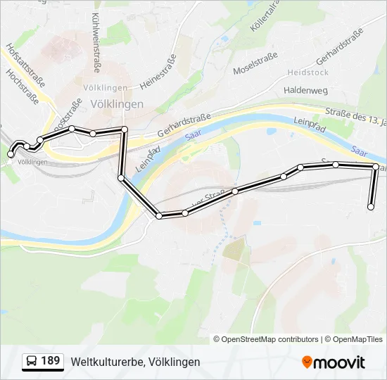189 Bus Line Map