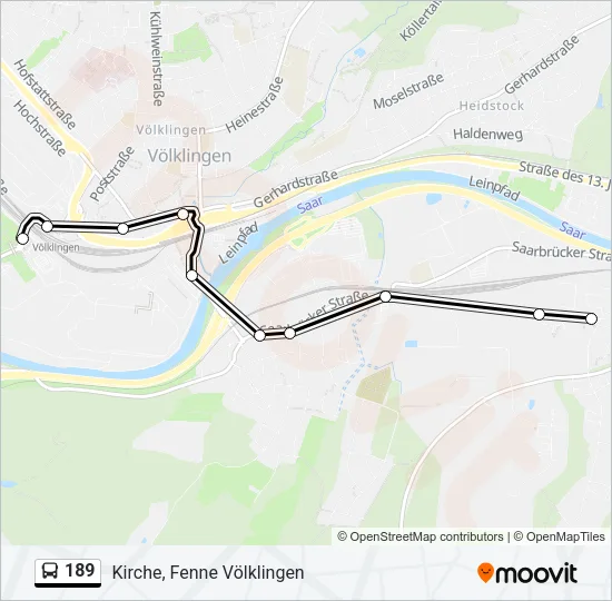 189 Bus Line Map