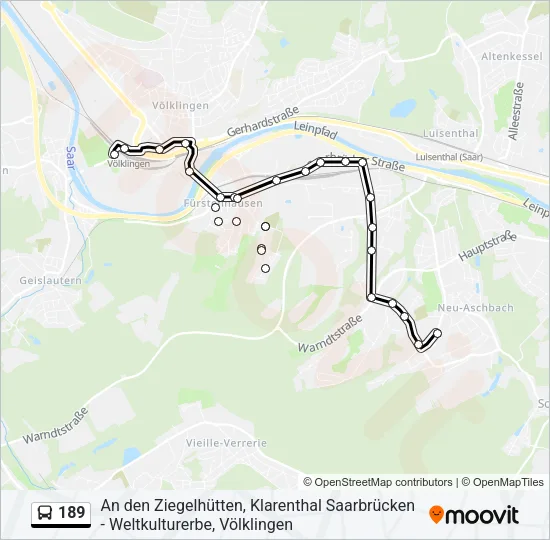 189 Bus Line Map