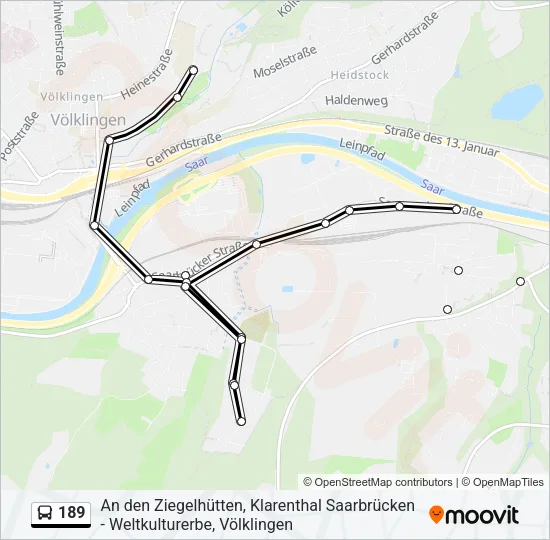 189 Bus Line Map