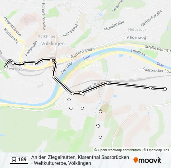 189 Bus Line Map