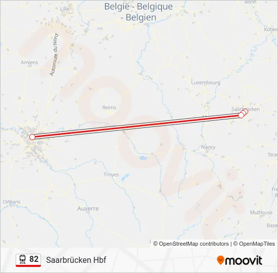 Поезд 82: карта маршрута