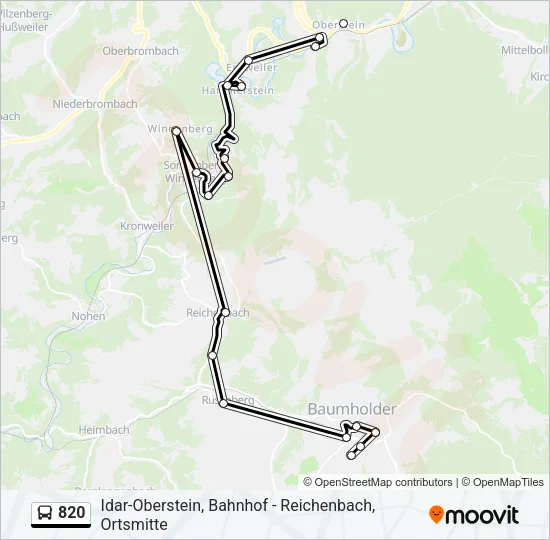 820 Bus Line Map