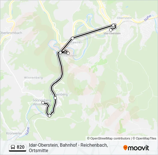820 Bus Line Map