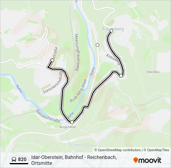 820 Bus Line Map