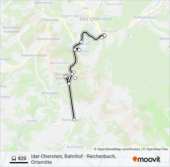 820 Bus Line Map