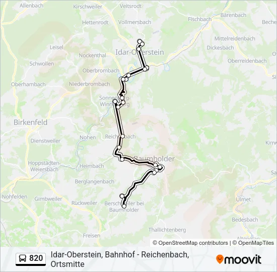 820 Bus Line Map