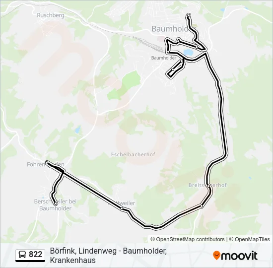 822 Bus Line Map